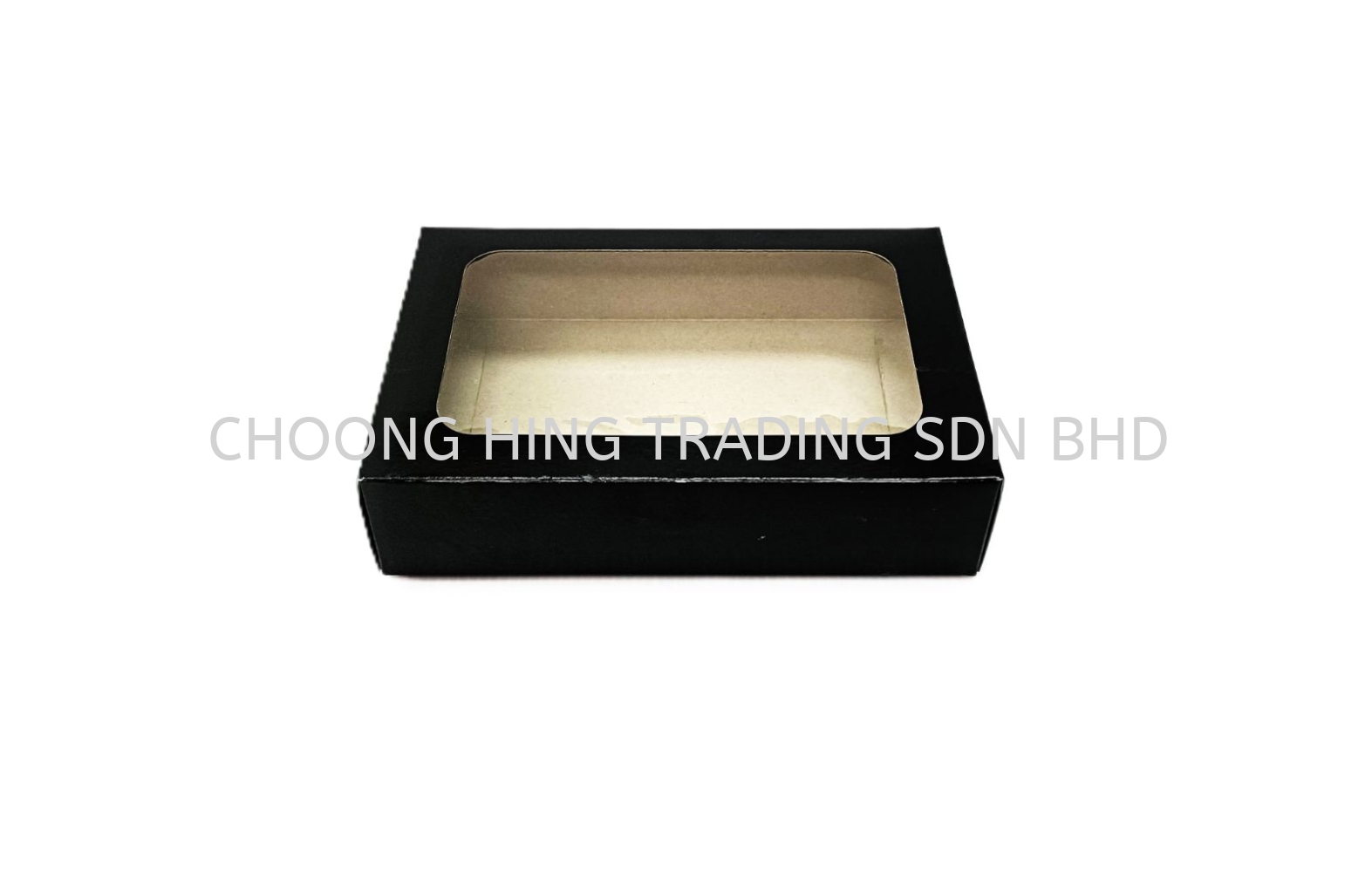 SMALL BOX-1325 BLACK-Premium Black Cardboard Gift Box with Clear Display Window (19 x 12.5 x 4.4 cm)