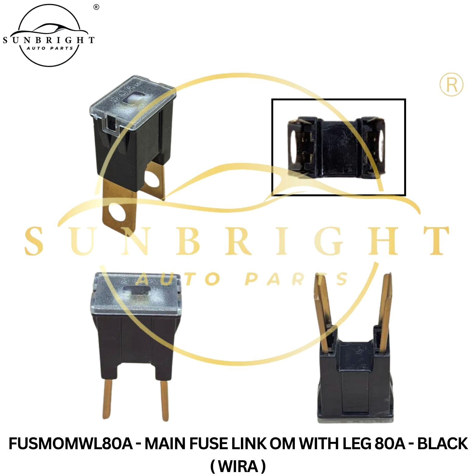 FUSMOMWL80A - MAIN FUSE LINK OM WITH LEG 80A - BLACK ( WIRA )