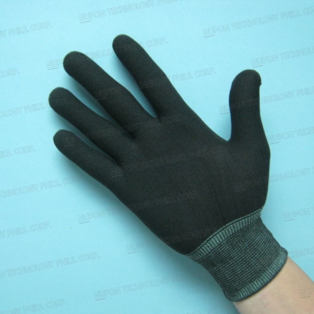 ESD Black Knitted Without PU Coated Gloves