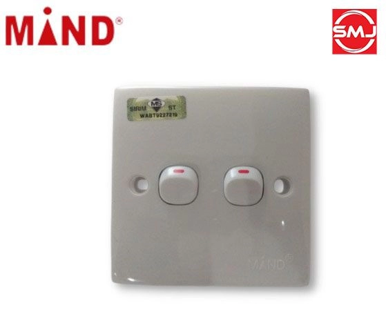 Mind 2K102-2W 2 Gang 2 Way Flush Switch 