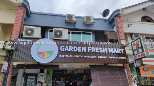 GARDEN FRESH MART OUTDOOR ALUMINIUM PANEL 3D LED BOX UP SIGNBOARD SIGNAGE AT MARANG TERENGGANU MALAYSIA