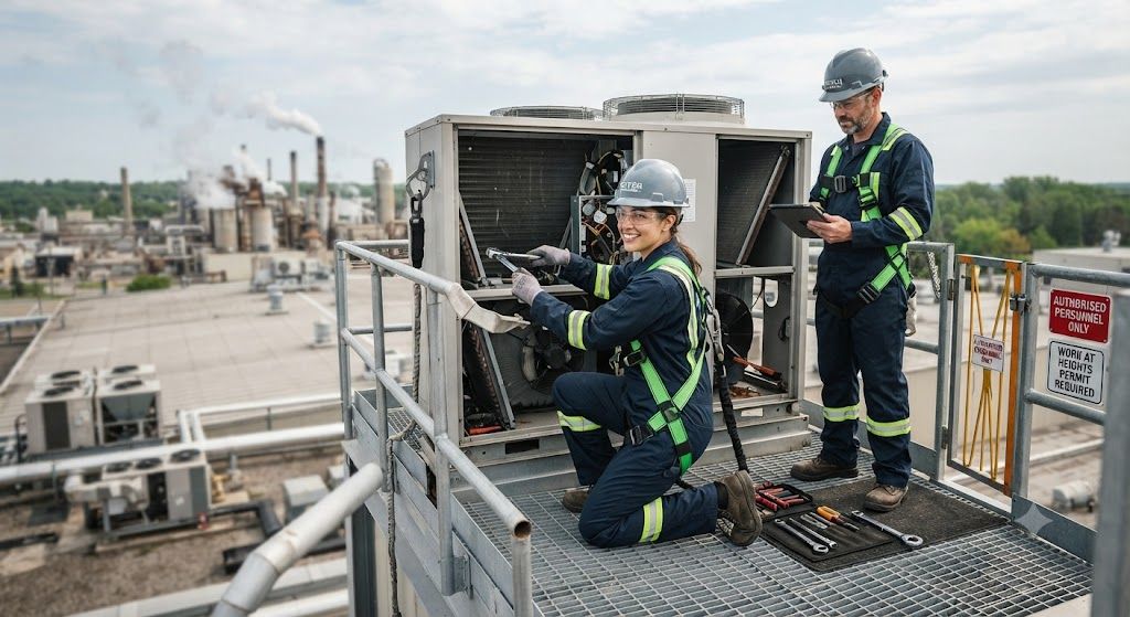 industrial air conditioning work at height standards