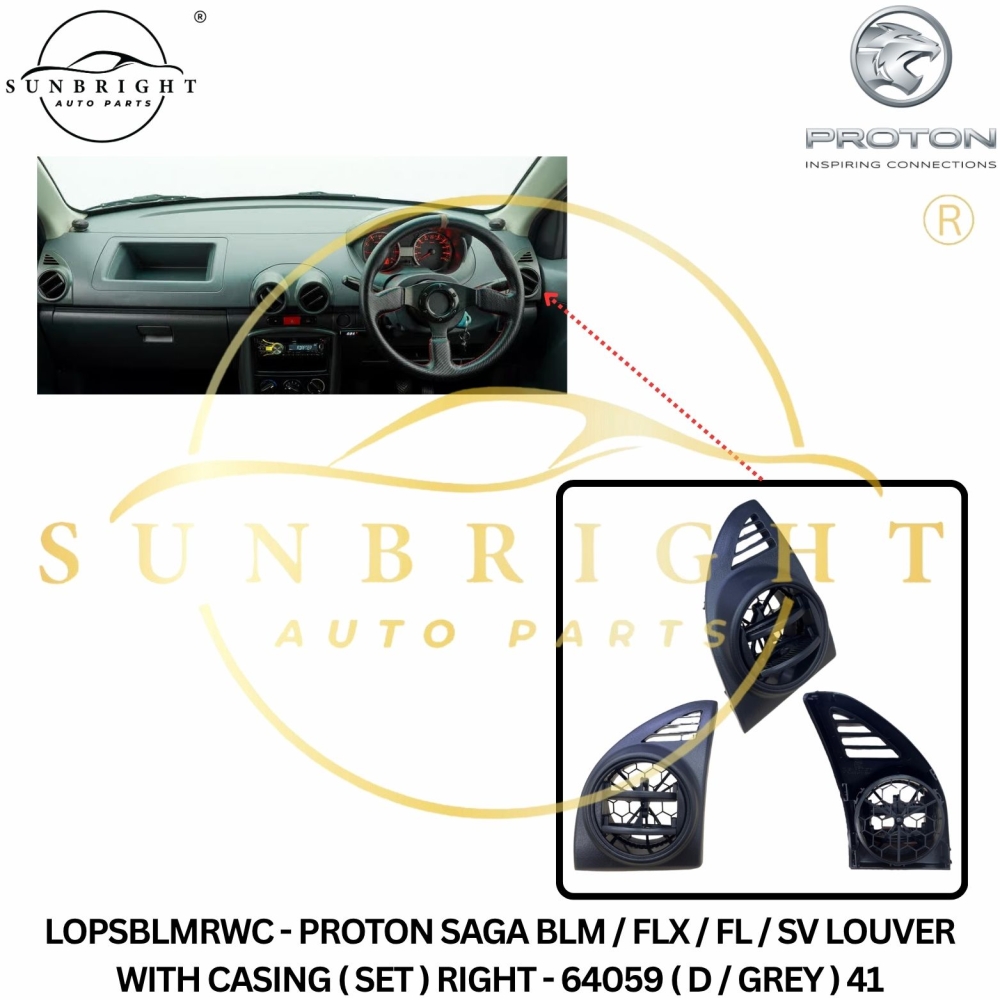LOPSBLMRWC - PROTON SAGA BLM / FLX / FL / SV LOUVER WITH CASING ( SET ) RIGHT - 64059 ( D / GREY ) 41