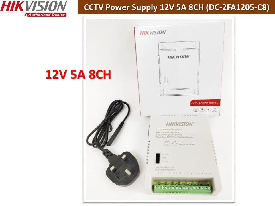 HIKVISION CCTV Power Supply 12V 5A 8CH (DS-2FA1205-C8)