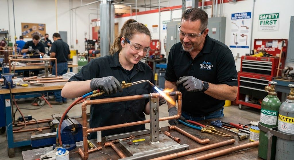 HVAC brazing training copper pipe and tubing skills
