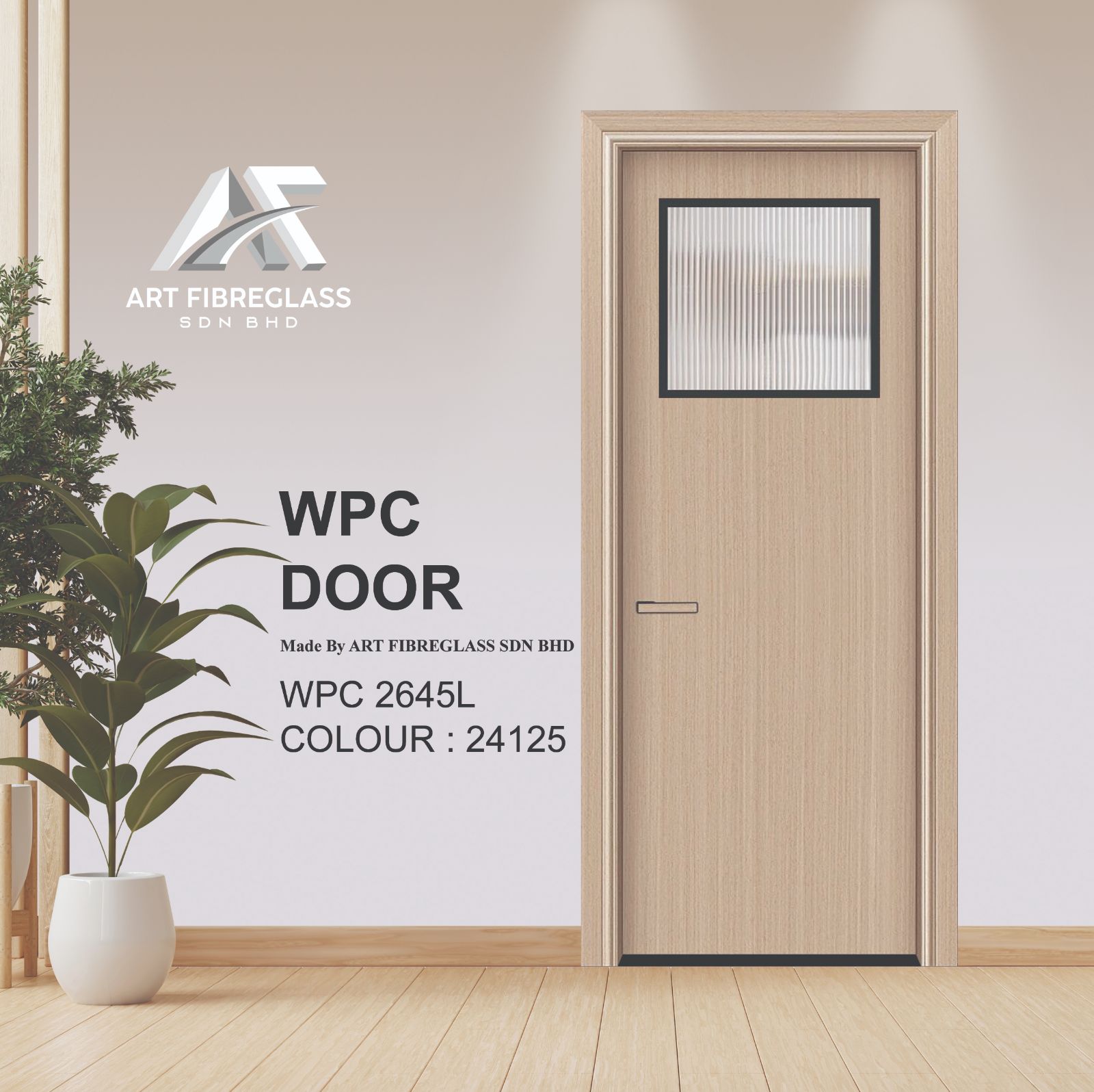 ART FIBRE WPC ALUMINIUM SWING DOOR - WPC2645L_24125