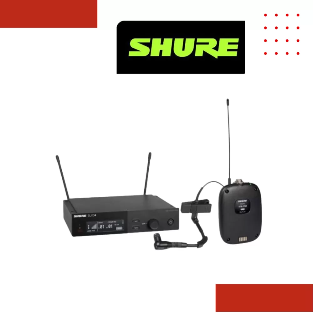 SHURE SLXD14/B98H Wireless System with SLXD1 Bodypack Transmitter and Beta® 98H/C Miniature Instrument Microphone