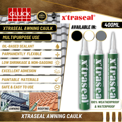 Xtraseal Multipurpose Awning silicon & Roofing silicon Caulk, Joint Sealing and Waterproofing Compound, Silikon Atap