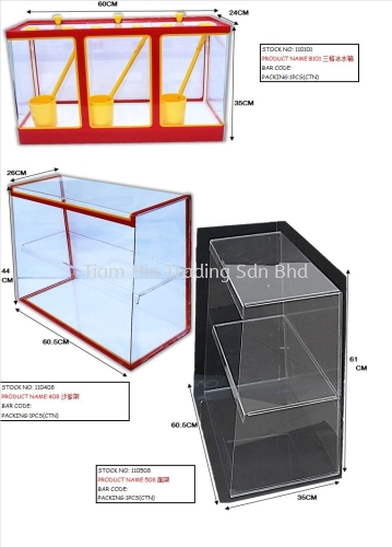 Transparent Satay & Mee Tray for Hawker used