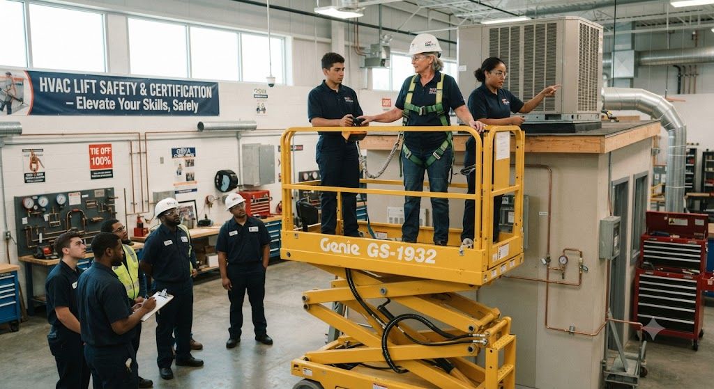safe operation of lifts for HVAC maintenance