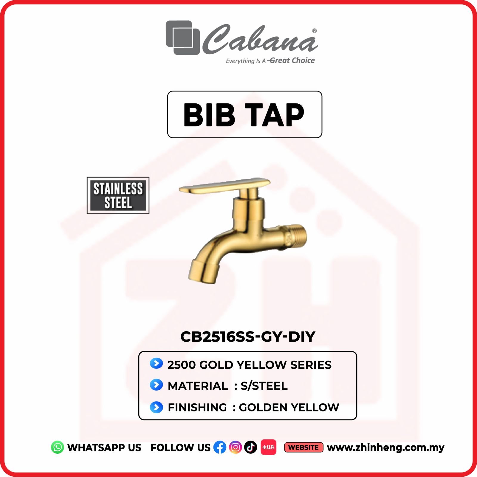 CABANA BIB TAP CB2516SS-GY-DIY
