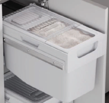 Pull Out Rice Storage Bin #B-BMB20-300-WH