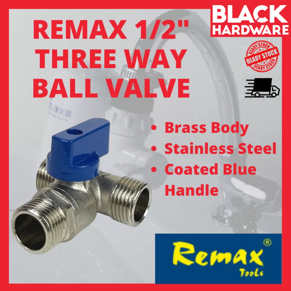 REMAX 1/2" THREE WAY BALL VALVE