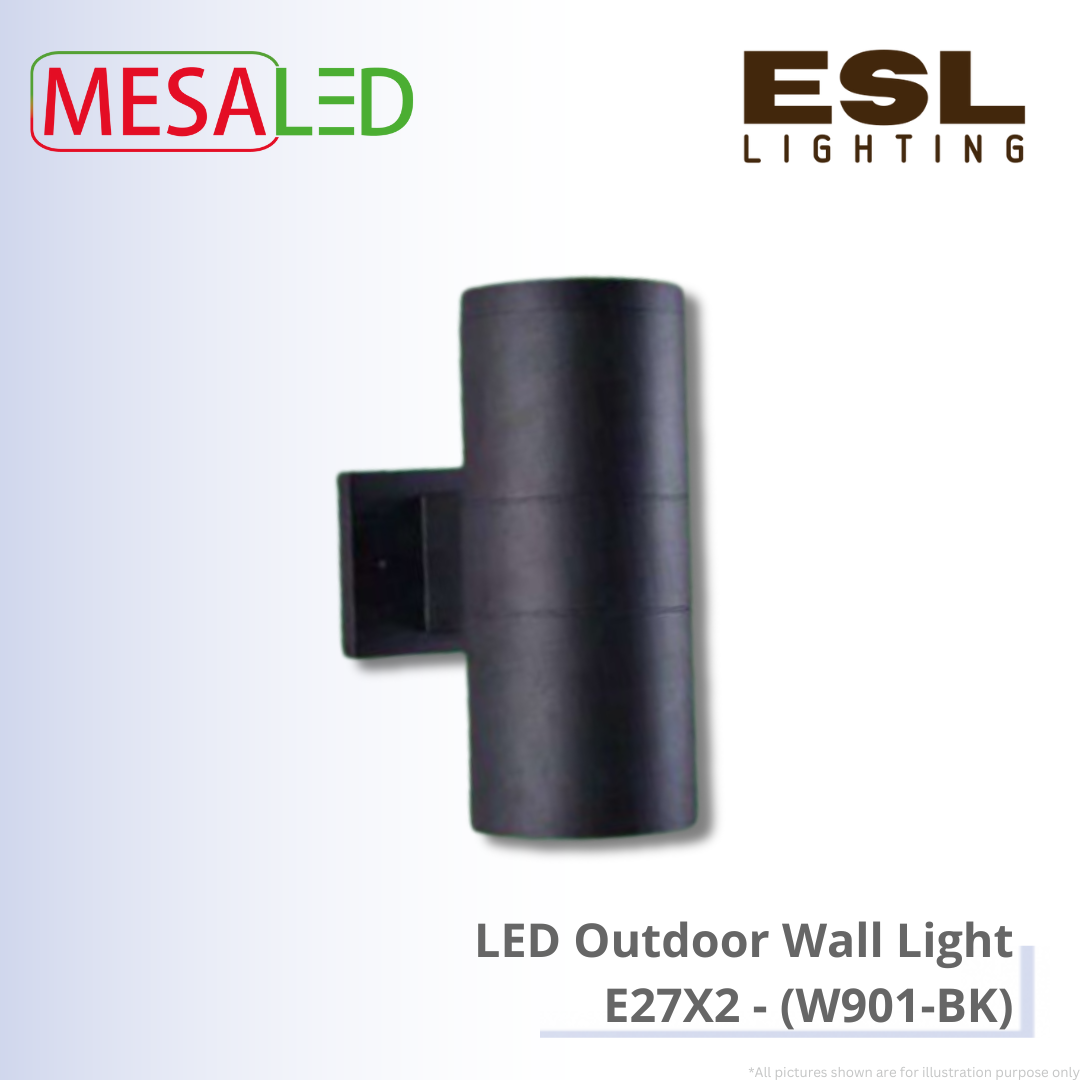 MESALED LED Outdoor Wall Light E27X2 - W901-BK IP65