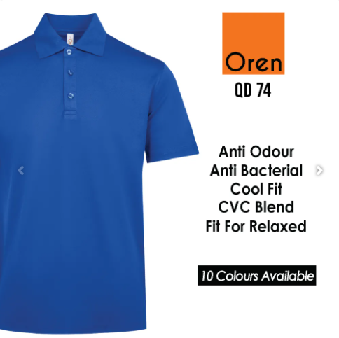 QD 74 - UNISEX CVC SHORT SLEEVE POLO SHIRT