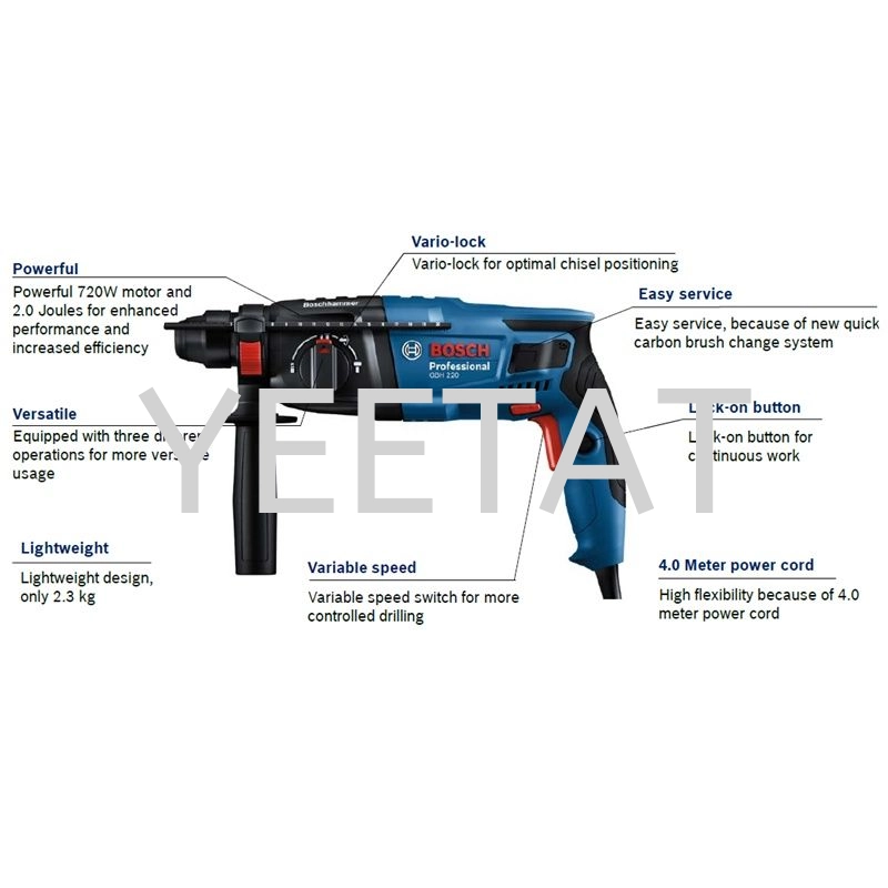 [ BOSCH ] HAMMER DRILL GBH 2-24 DRE + GRINDER GWS 750-100