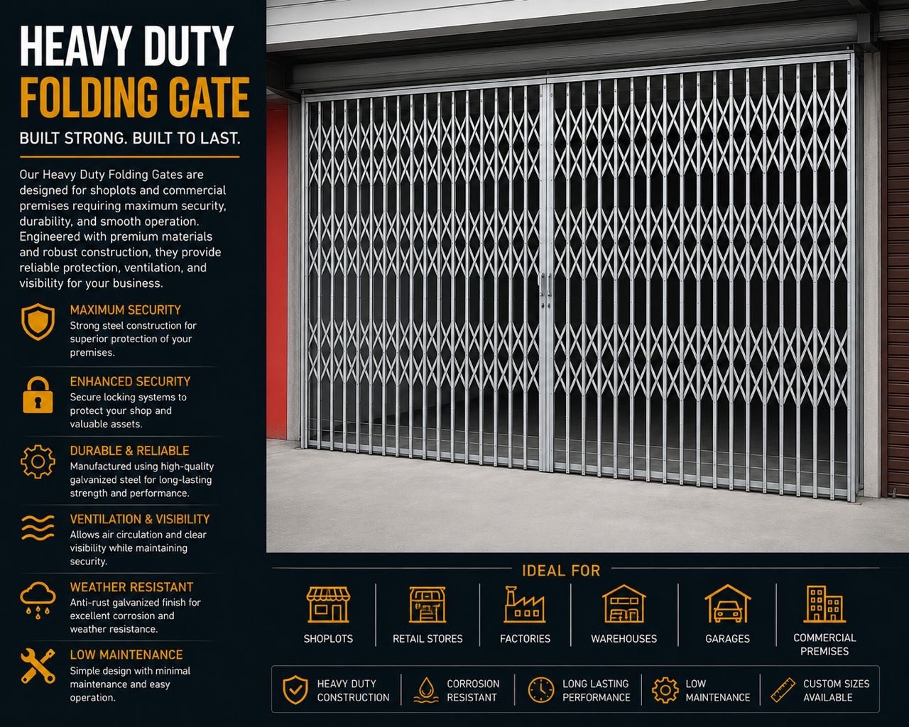 Heavy Duty Folding Gate