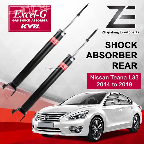 KYB Excel-G Rear Shock Absorber Pair for Nissan Teana L33 2014-On Premium Gas Twin Tube Left Right Rear Suspension Upgrade