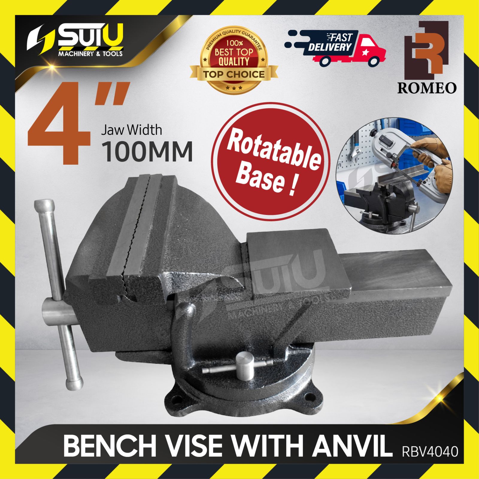 ROMEO RBV4040 4" Bench Vice / Bench Vise with Anvil