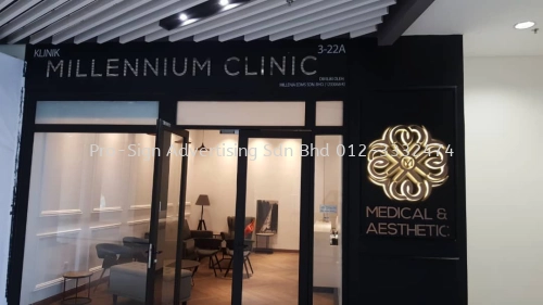 ROSE GOLD STAINLESS STEEL BOX UP LED BACKLIT (MILLENIUM CLINIC, KL, 2019)