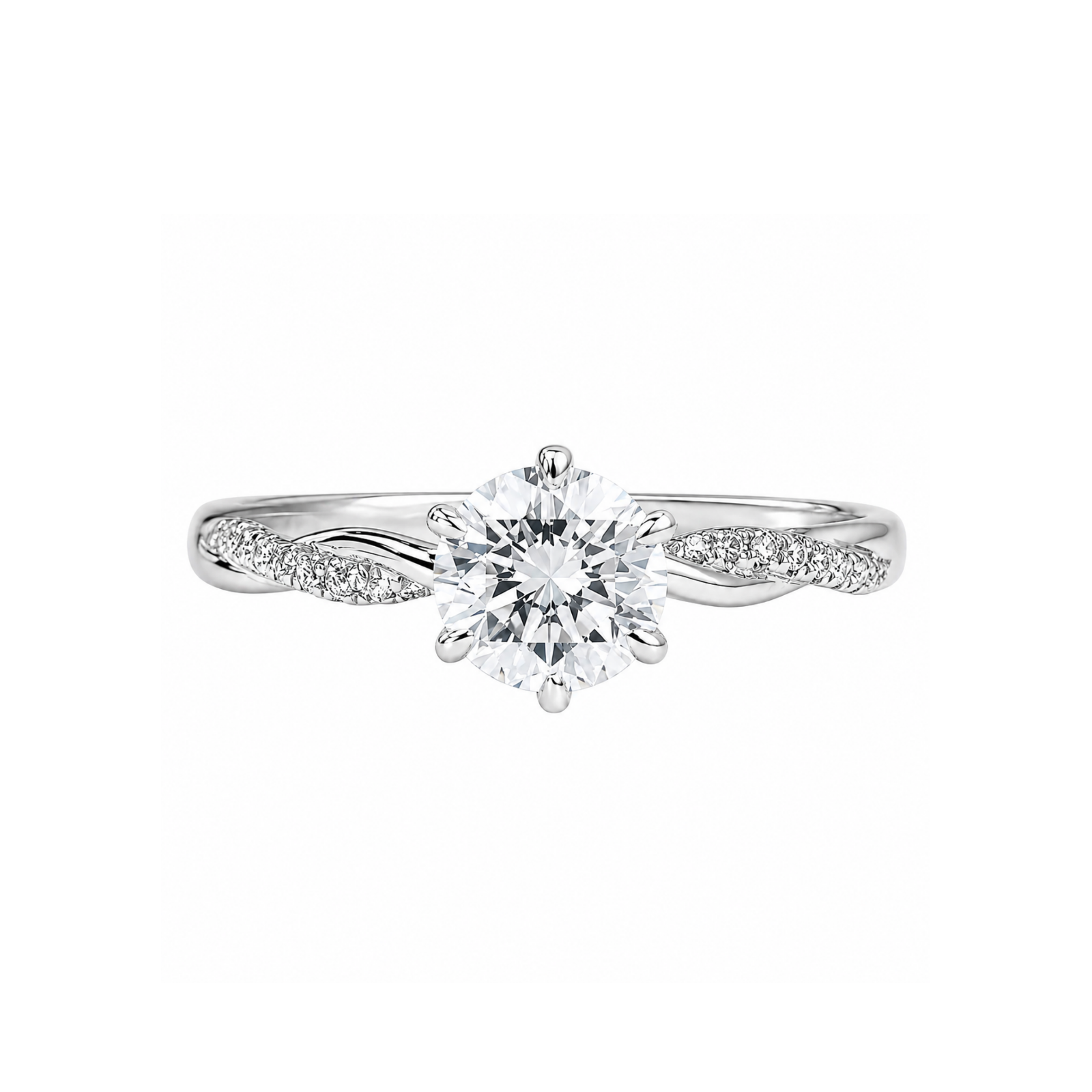 Roman & Co庐 Sylmora Vine Pav茅 Solitaire Ring
