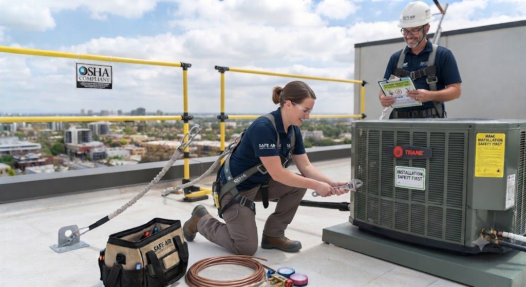 commercial air conditioning height work safety