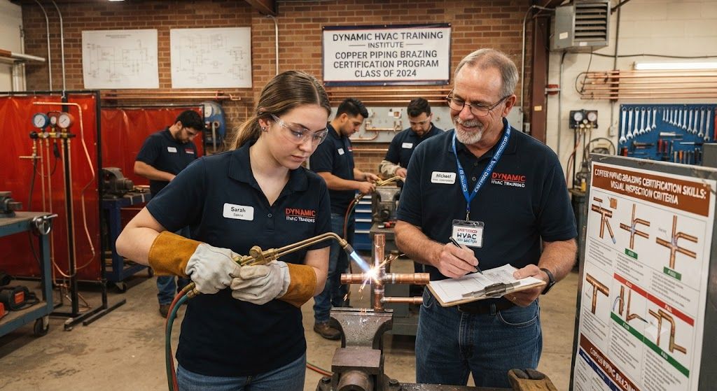 copper piping HVAC brazing certification skills