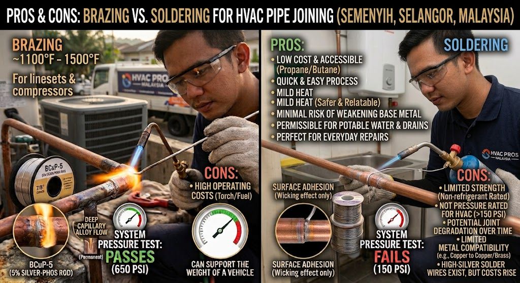 pros and cons brazing vs soldering HVAC