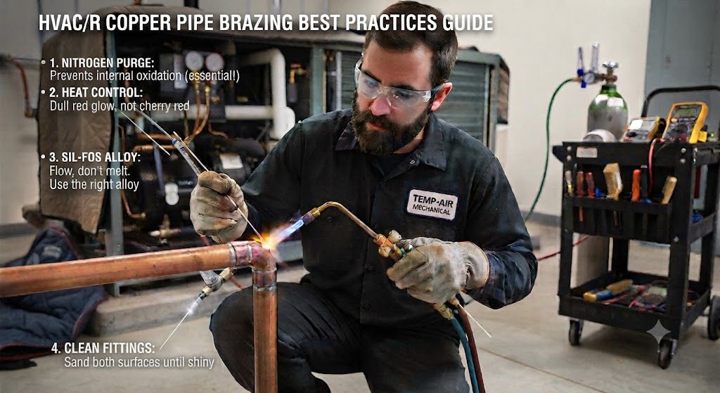 HVAC copper pipe brazing best practices guide