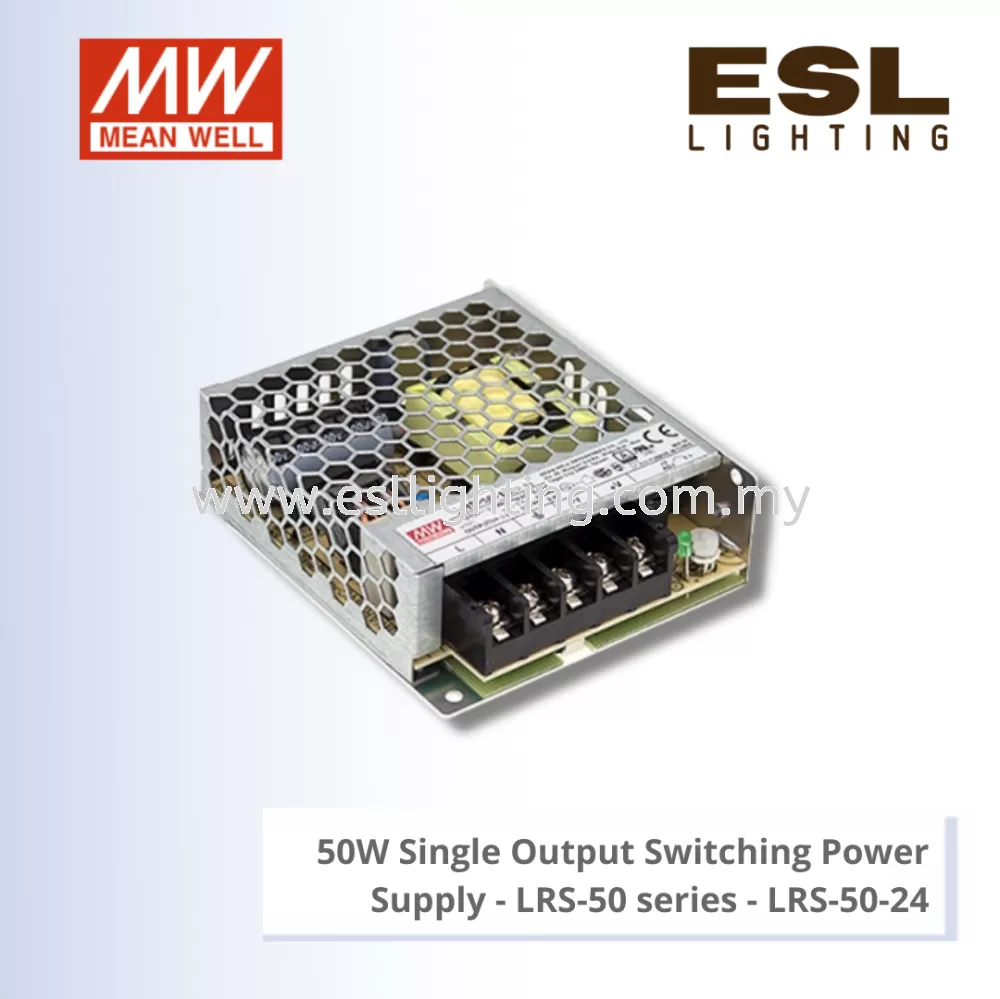 MEANWELL 50W SINGLE OUTPUT SWITCHING POWER SUPPLY - LRS-50 SERIES - LRS-50-24