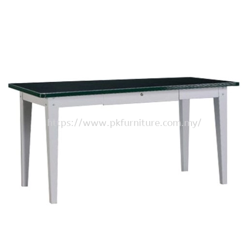 Steel Table Desk - PK-MPD-4-LT-3-G2 - GENERAL PURPOSE TABLE WITH CENTER DRAWER LINOLEUM TOP