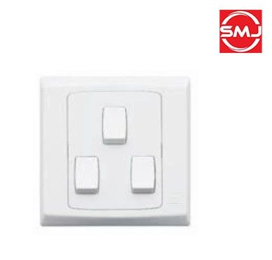 MK S8873W1WHI 10A 3 Gang 1 Way SP Switch (SIRIM Approved)