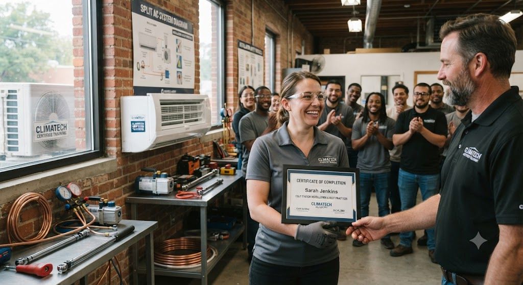 Split air conditioner installation certification