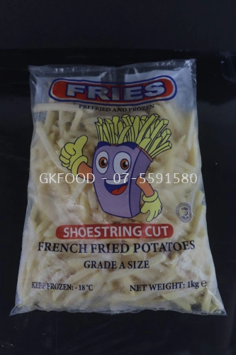 Pra Goreng dan Beku Kentang Goreng Perancis (Saiz Gred A) 1kg