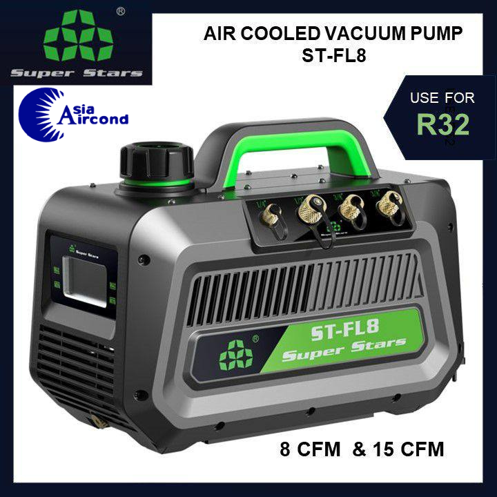 SUPER STARS AIR COOLED VACUUM PUMP ST-FL8 HEAVY DUTY INTELLIGENT REFRIGERANT VACUUM PUMP FOR R32 , R410A , R404A  8CFM & 15CFM [ORIGINAL]