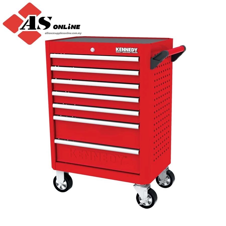 KENNEDY Roller Cabinet, Industrial Range, Red/Grey, Steel, 7-Drawers, 844 x 706 x 461mm, 450kg Capacity / Model: KEN5942320K