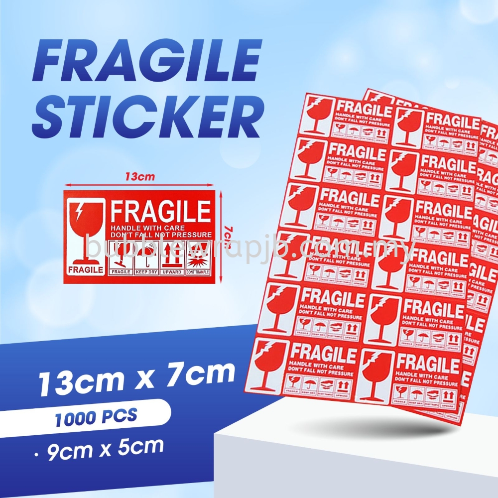 Fragile Sticker Large Size | Handle With Care | 13cm(W)x7cm(H) FRAGILE ...