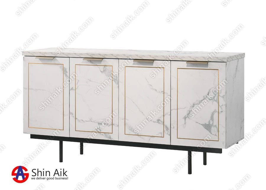 DC615202(KD) White Marble Modern Contemporary Sideboard Buffet Cabinet