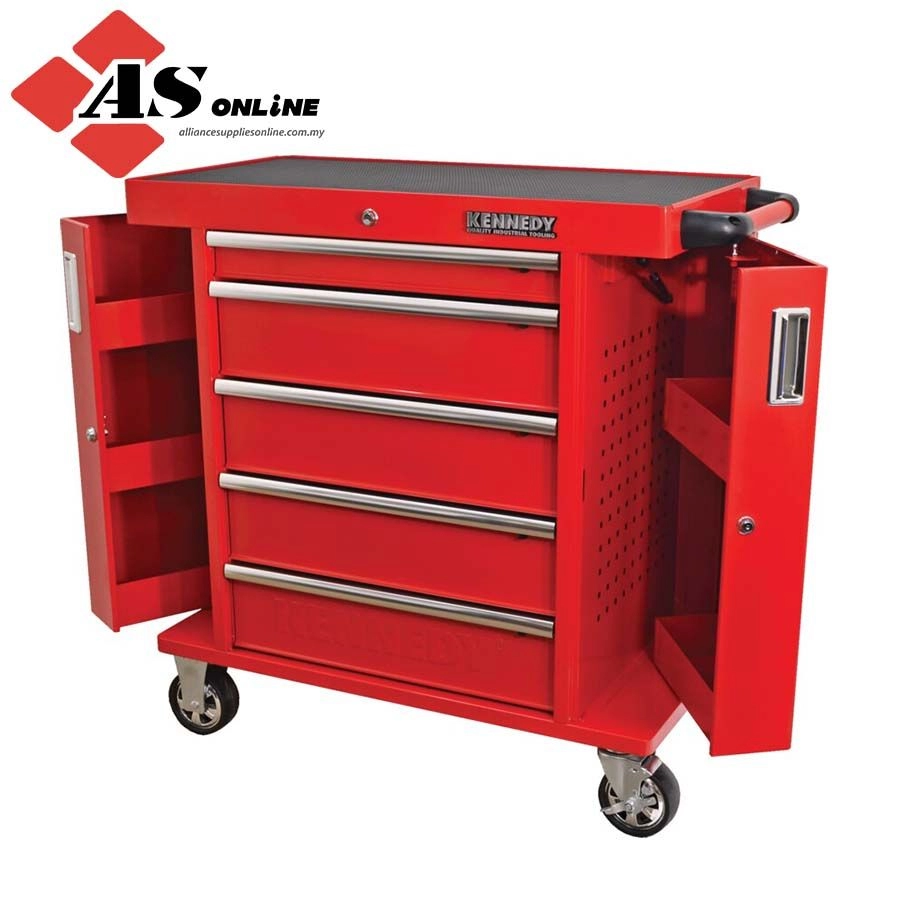 KENNEDY Roller Cabinet, Industrial Range, Red, Steel, 5-Drawers, 915 x 706 x 461mm, 450kg Capacity / Model: KEN5942620K