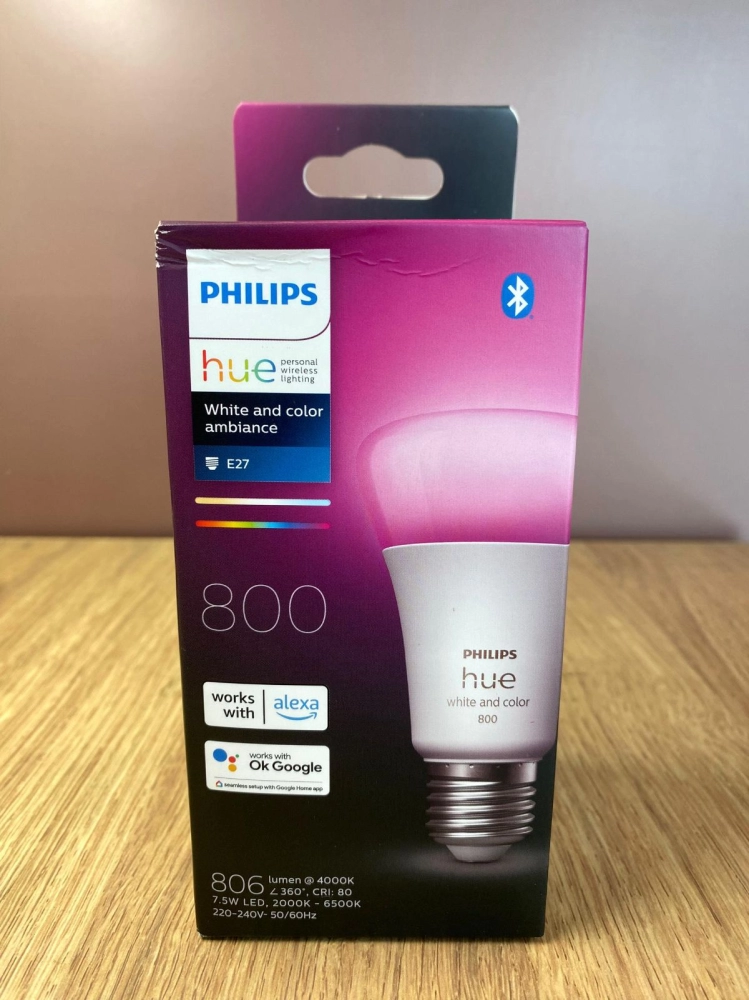 PHILIPS HUE 7.5W 220-240V 806LM A60 E27 WHITE AMBIANCE AND RGB DIMMABLE SMART LED HUE LIGHT BULB (SMART LIGHT) 