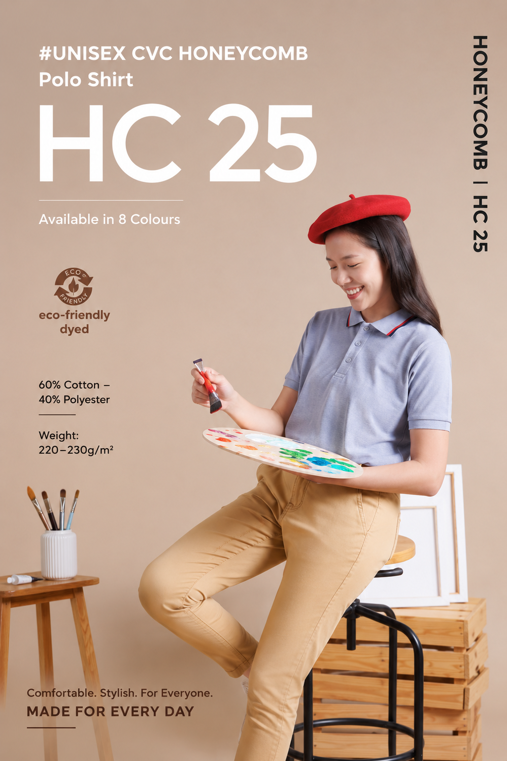 Unisex CVC Honeycomb Polo Shirt - HC25