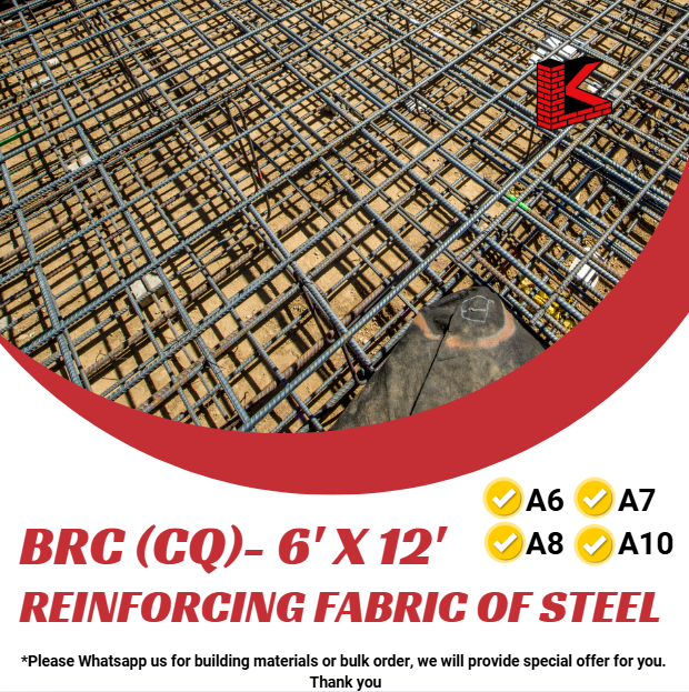 BRC A6 A7 A8 A10 (CQ) - 6' X 12' Reinforcing Fabric of Steel