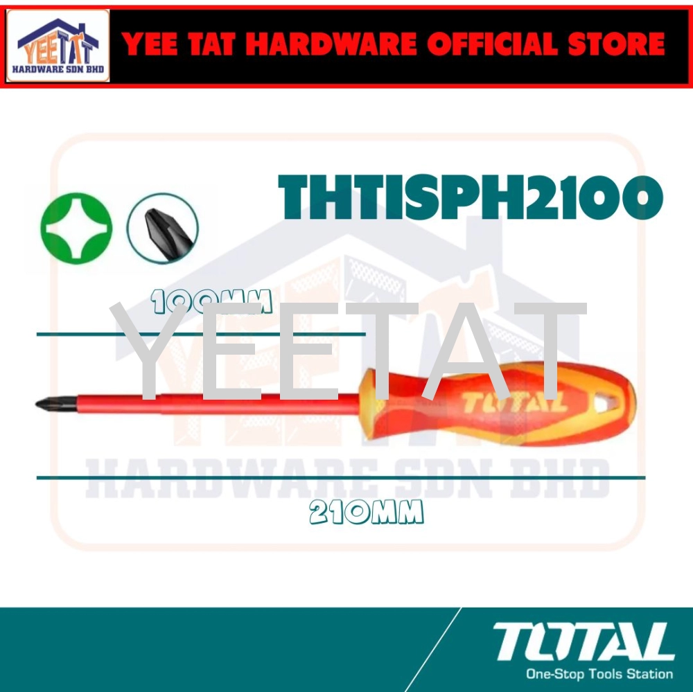 [ TOTAL ] THTISPH2100 THTIS5125 TOTAL INSULATED SCREWDRIVER PH2 SL5.5
