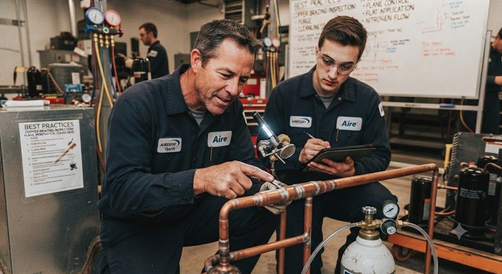 refrigeration copper brazing inspection best practices HVAC