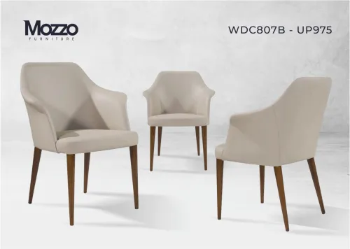 Mozzo WDC807B-UP975 White And Modern Dining Chair