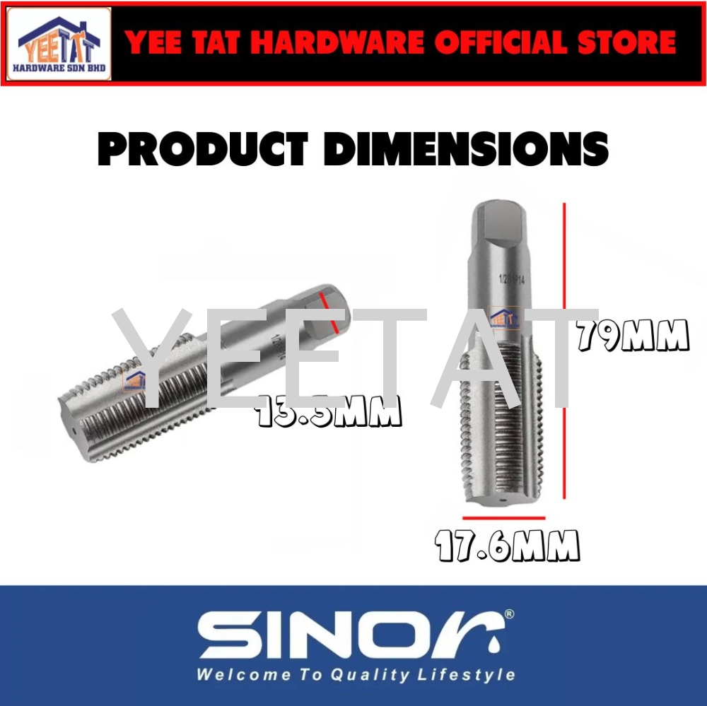 [ SINOR ] PBT-52-12 REPAIRING HAND TAP 12MM (1/2") THREAD REPAIR