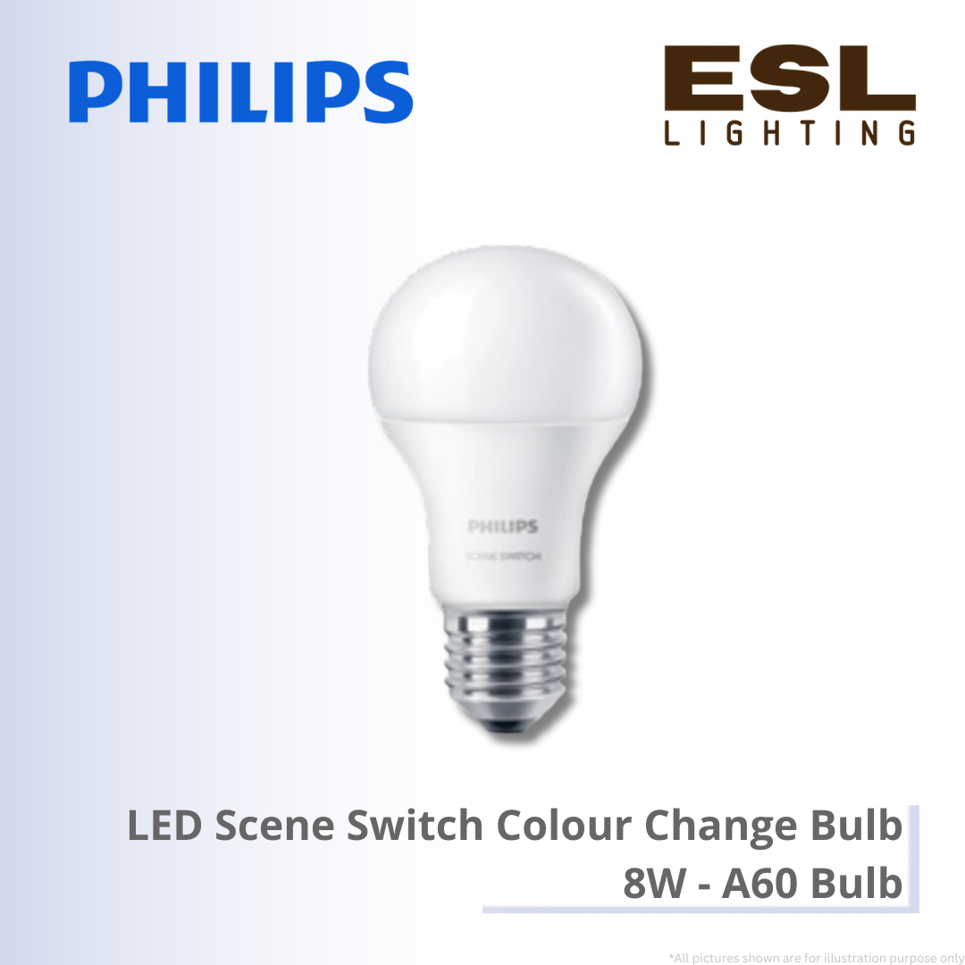 PHILIPS LED Scene Switch Colour Change Bulb 8W - A60 Bulb