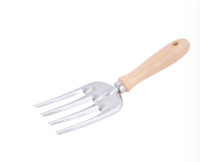 M10 Fork Wooden Handle Garden Tool (10-1/2")10B - 三叉木柄耙子松土园艺工具