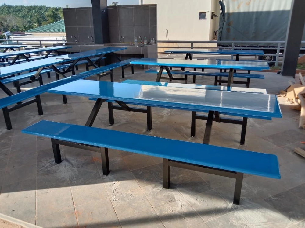 8 Seater Canteen Set Table Bench | Fibreglass Canteen Table | Cafeteria Table Chair | Food Court Canteen Set | Cafe Furniture | Penang | KL | kEDAH | Kuala Perlis | Kuala Kedah | Alor Setar | Chendering | Bachok | Ipoh