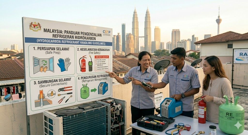 hydrocarbon refrigerant handling guidelines Malaysia
